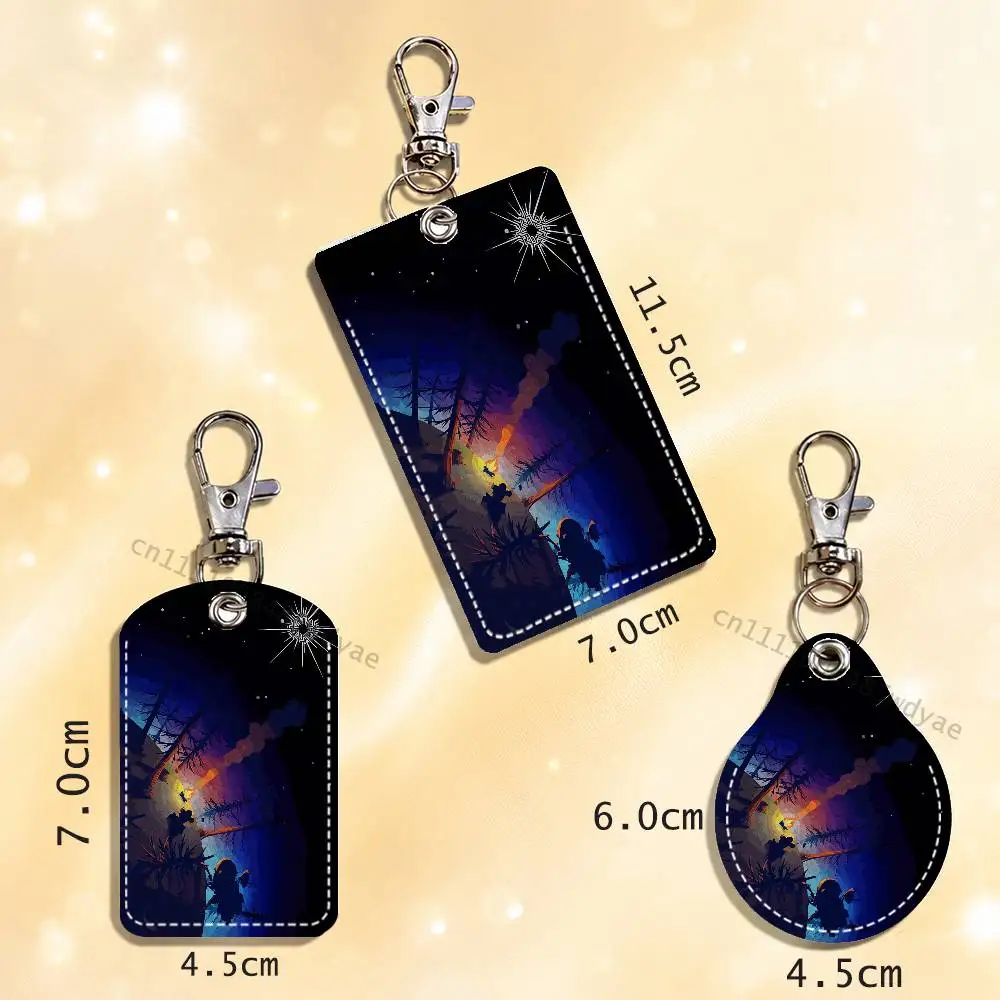 Outer Wilds Game Card Case Leather Card Holder Keychain Key Ring Transportation Card Case view 4