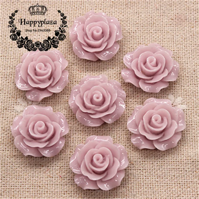 30pcs 20mm Resin Flowers Flat Back Cabochon DIY Jewelry/ Craft Decoration(No hole)