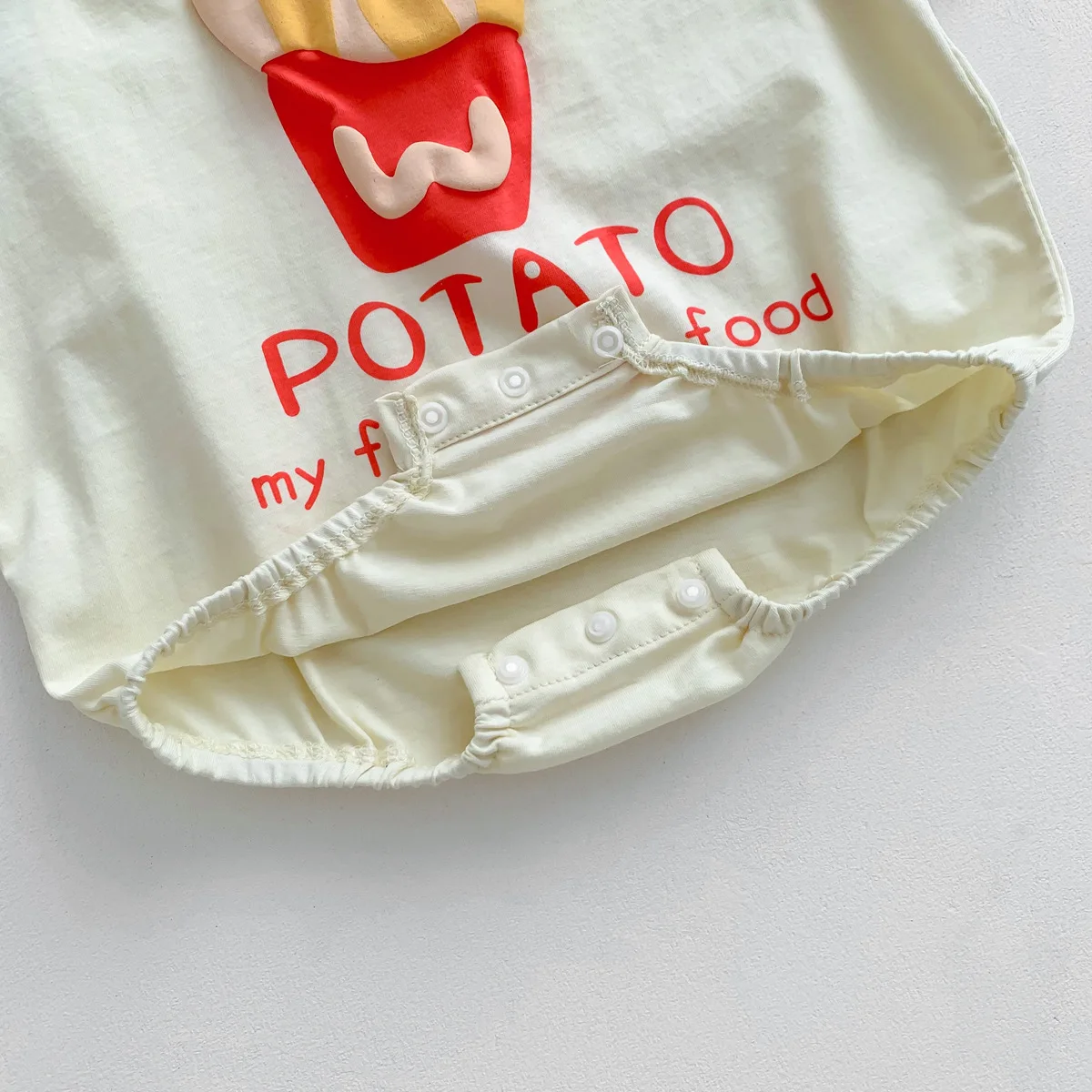 Korean Version Loose Fitting Baby Raibow Suit Boys Girls French Fries Shaped Triangular Climbing Infant Kids Clothing Bodysuits
