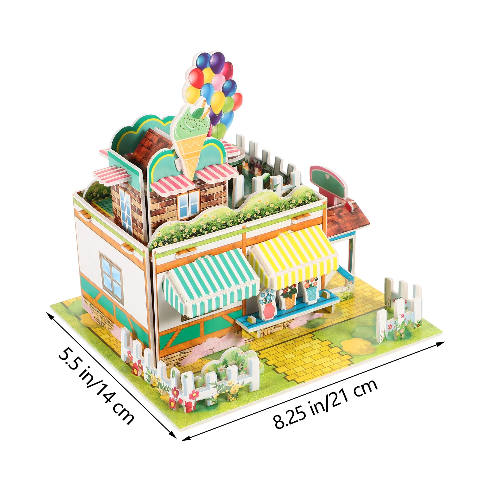 2pcs Ice Cream Shop Puzzle Kit Foam Craft Model Adult Assembly Model 3d Foam Puzzles 3d puzzles for adults