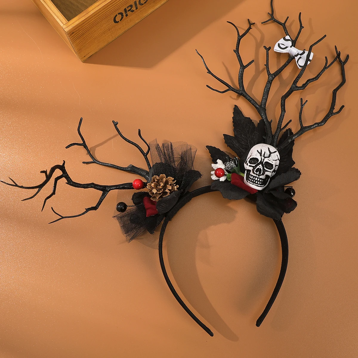 Halloween Headband Skull Style Black Flower Rose Hair Bands Head Hoop For Women Girls Fashion Festival Headbands Headwear