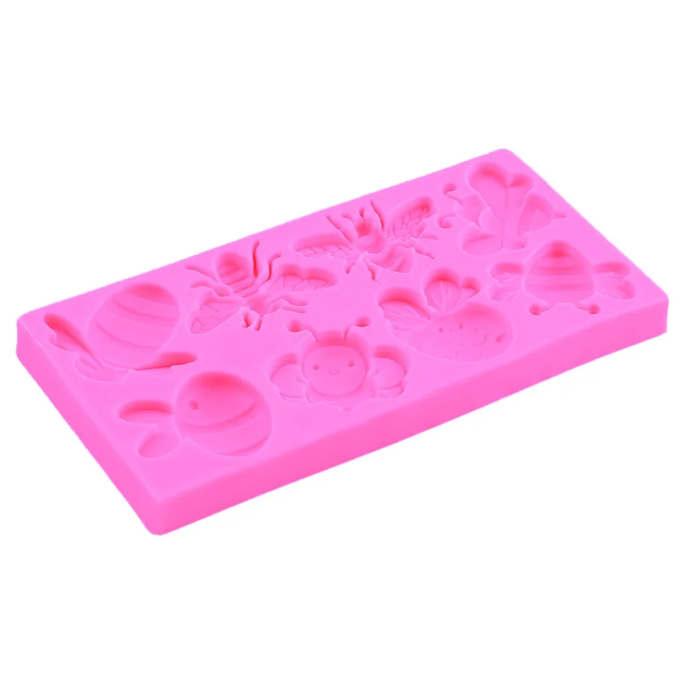 8-teilige Biene Silikonform Fondant Kuchen Dekoration Schokoladenform Epoxy Dry Pace Form Kuchen Dekoration Zubehör Formen – Detail 4