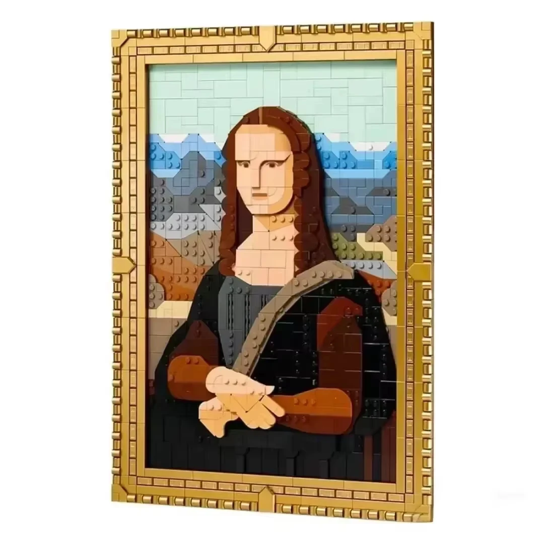 DIY Mona Lisa Building Blocks – World Famous Painting Replica,Bricks Kit,Iconic Smile and Landscape Background, Perfect for Gift