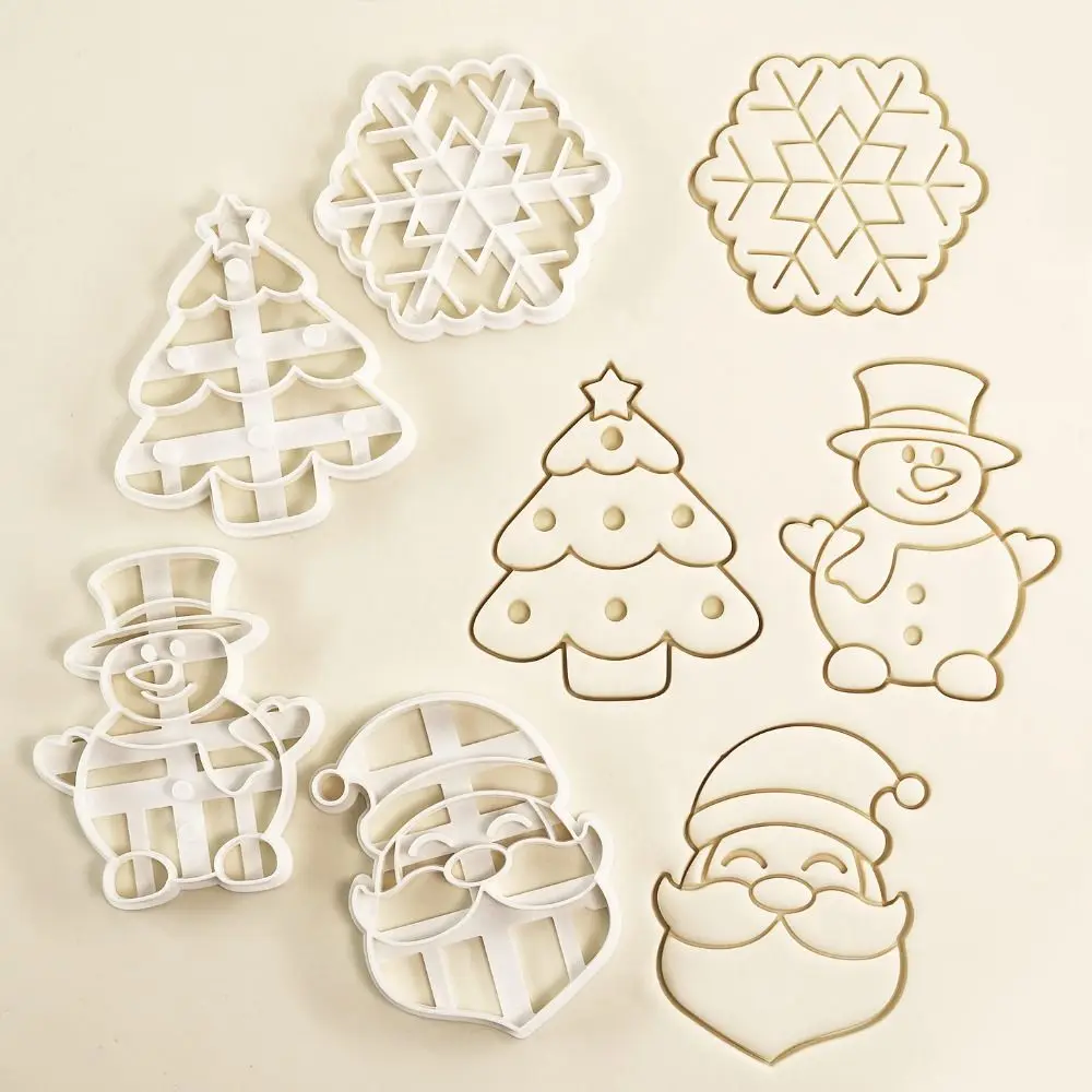 Cute Christmas Cookie Cutter Santa Claus Cartroon Cookie Embosser DIY Irregular Shape Baking Molds Kitchen Tools
