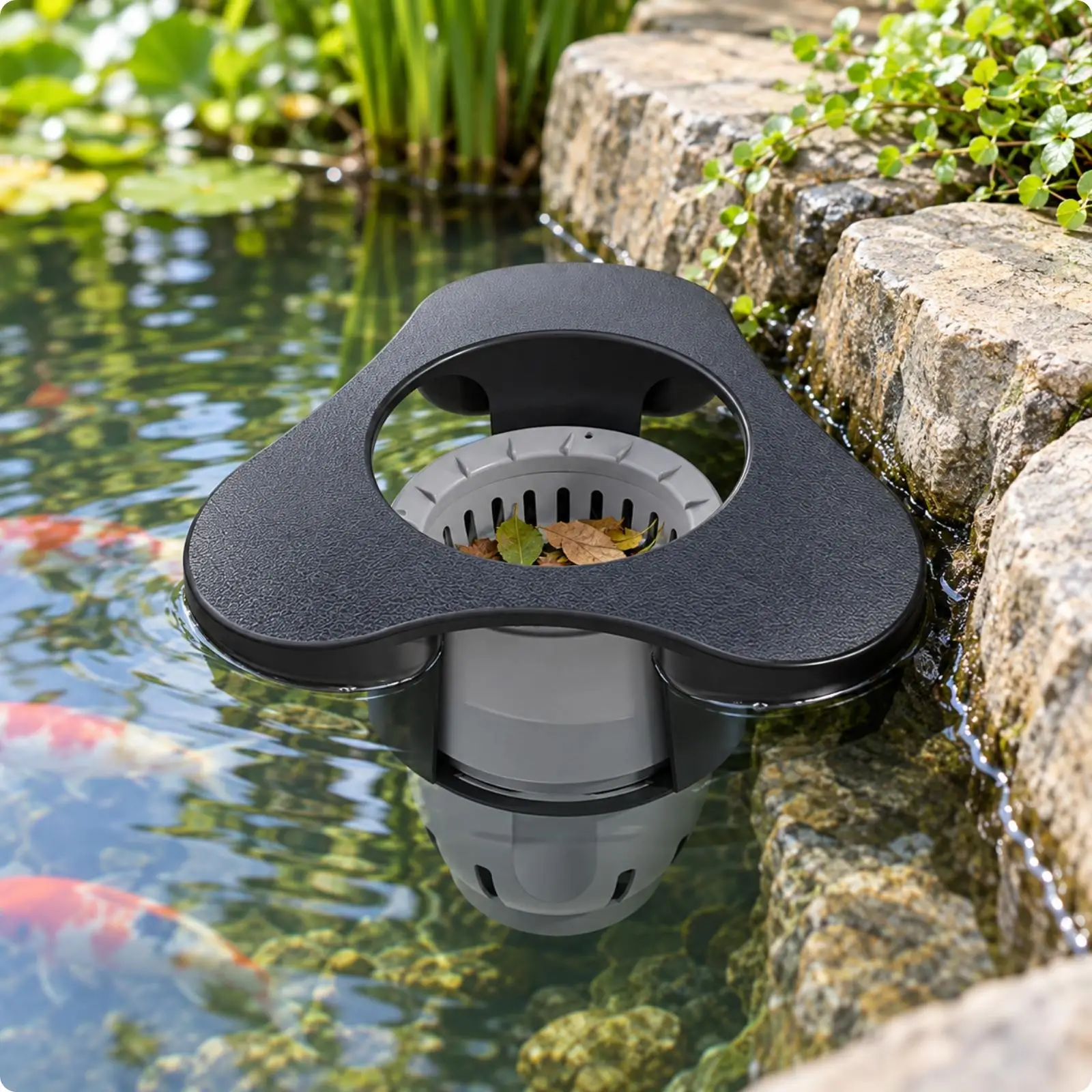 Floating Pool Surface Skimmer for Pond Debris Collection Basket for Outdoor Koi Fish Pond Cleaner