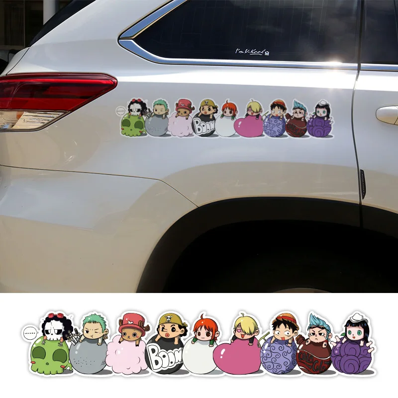 ONE PIECE Anime Monkey D Luffy Roronoa Zoro Car Decoration Sticker Creative Scratch Blocking Sticker Children\'s Toy BirthdayGift