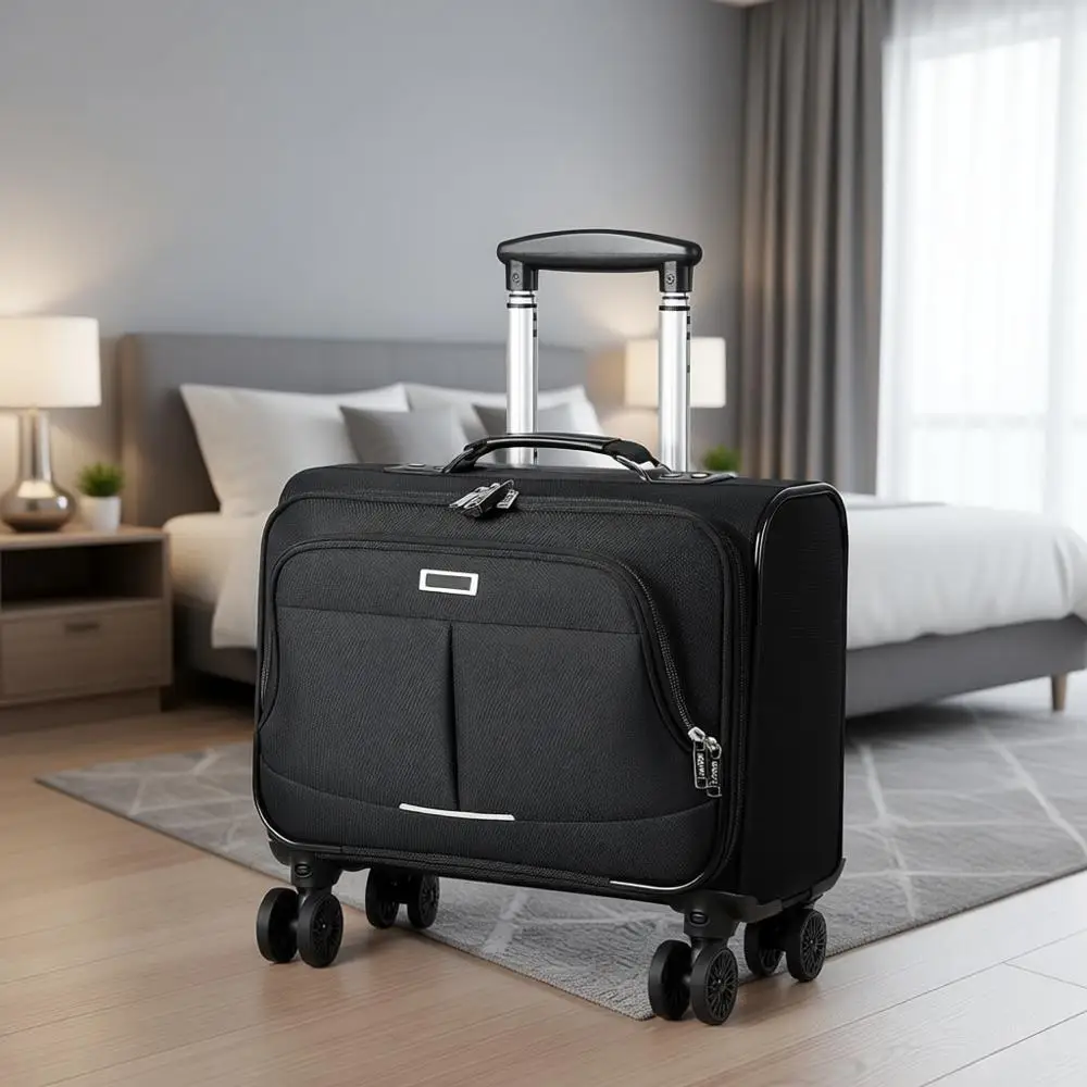 

Compact Rolling Laptop Bag with Combination Lock, 15.6 Water-Resistant Wheeled Briefcase for Men & Women, Ideal for Work and Tra