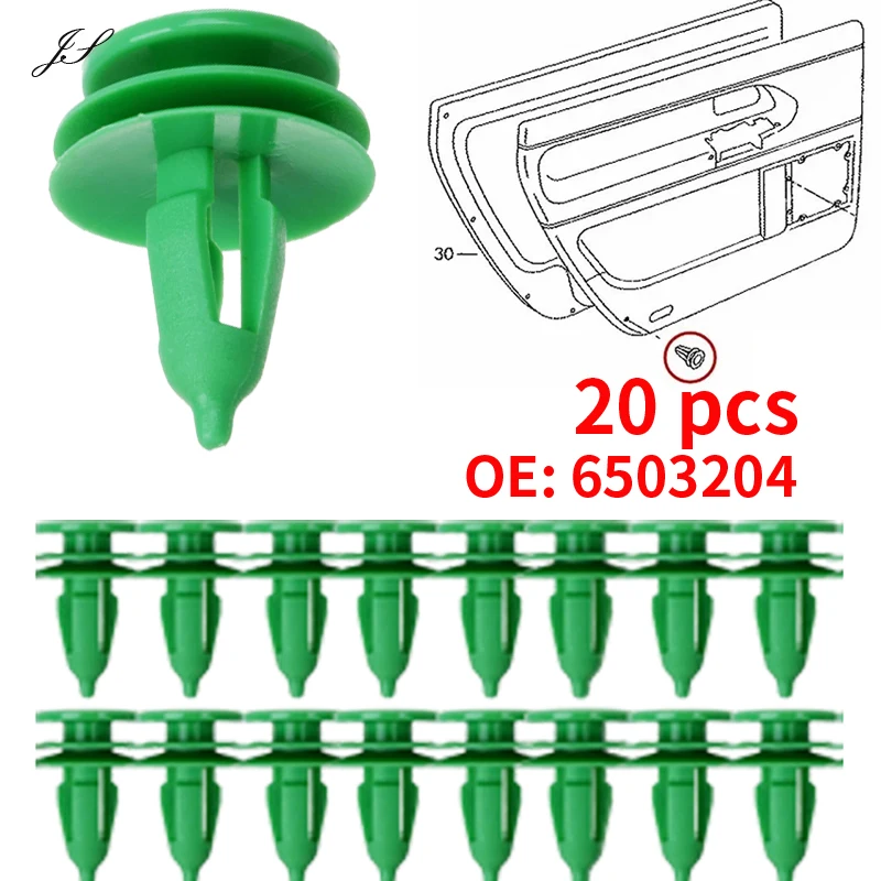 

20pc Car Door Panel Trim Fasteners Plastic Green Clips for Chrysler WJ For Jeep Grand Cherokee Auto Fastener Clips Interior Clip