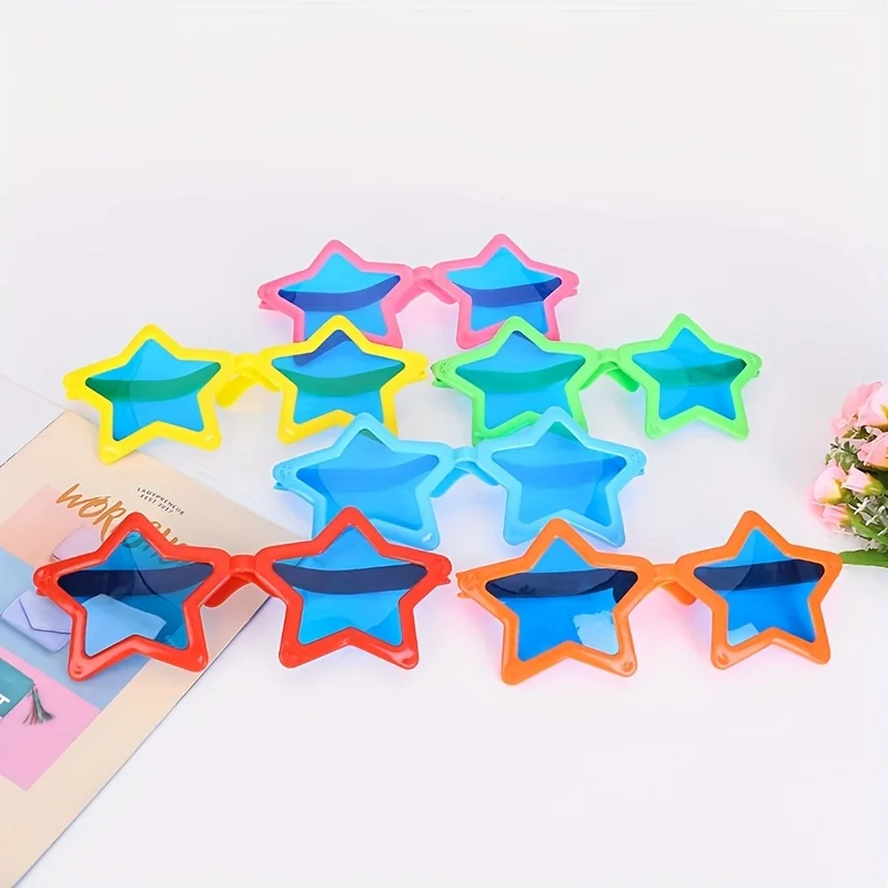 ROSÉ 《APT.》MV نظارات زخرفية عصرية كبيرة الحجم على شكل نجمة، مادة بلاستيكية متينة، نظارات مضحكة للعطلات #4