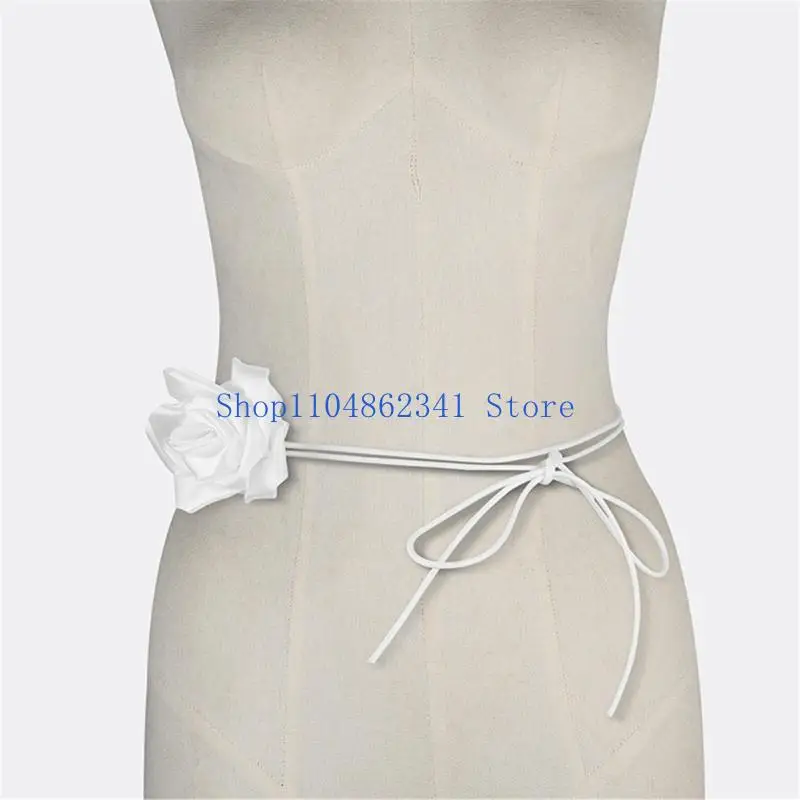 

5asd Элегантный регулируемый пояс с лентой Роза Цветок шеи Украшение Стильное ожерелье