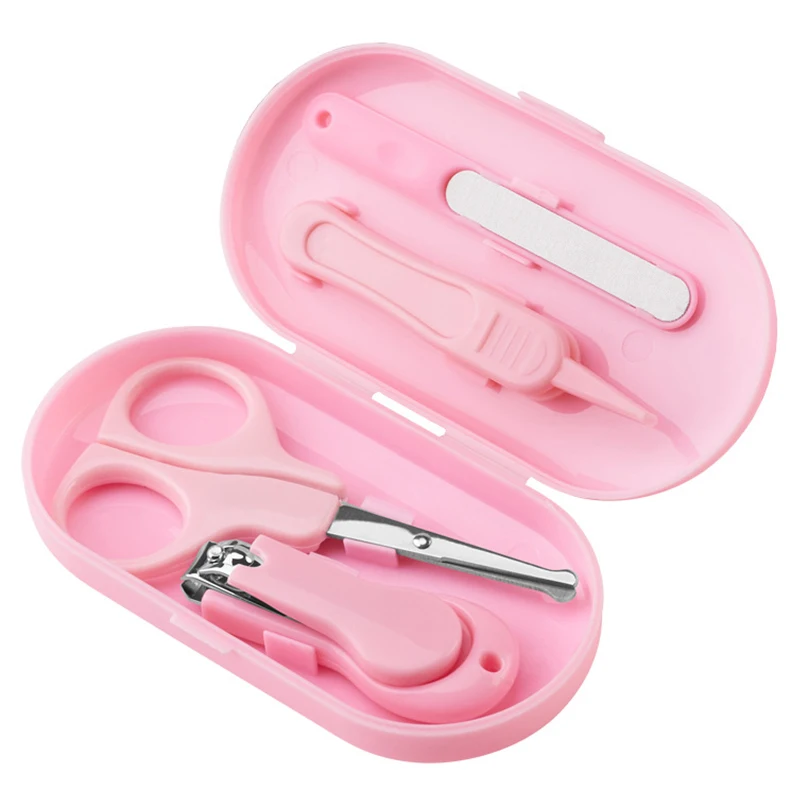 4Pcs Portable Infant Baby Health Care Kits Newborn Baby Grooming Set Nail Clipper Scissors Safety Care Set Baby cleaning Tools