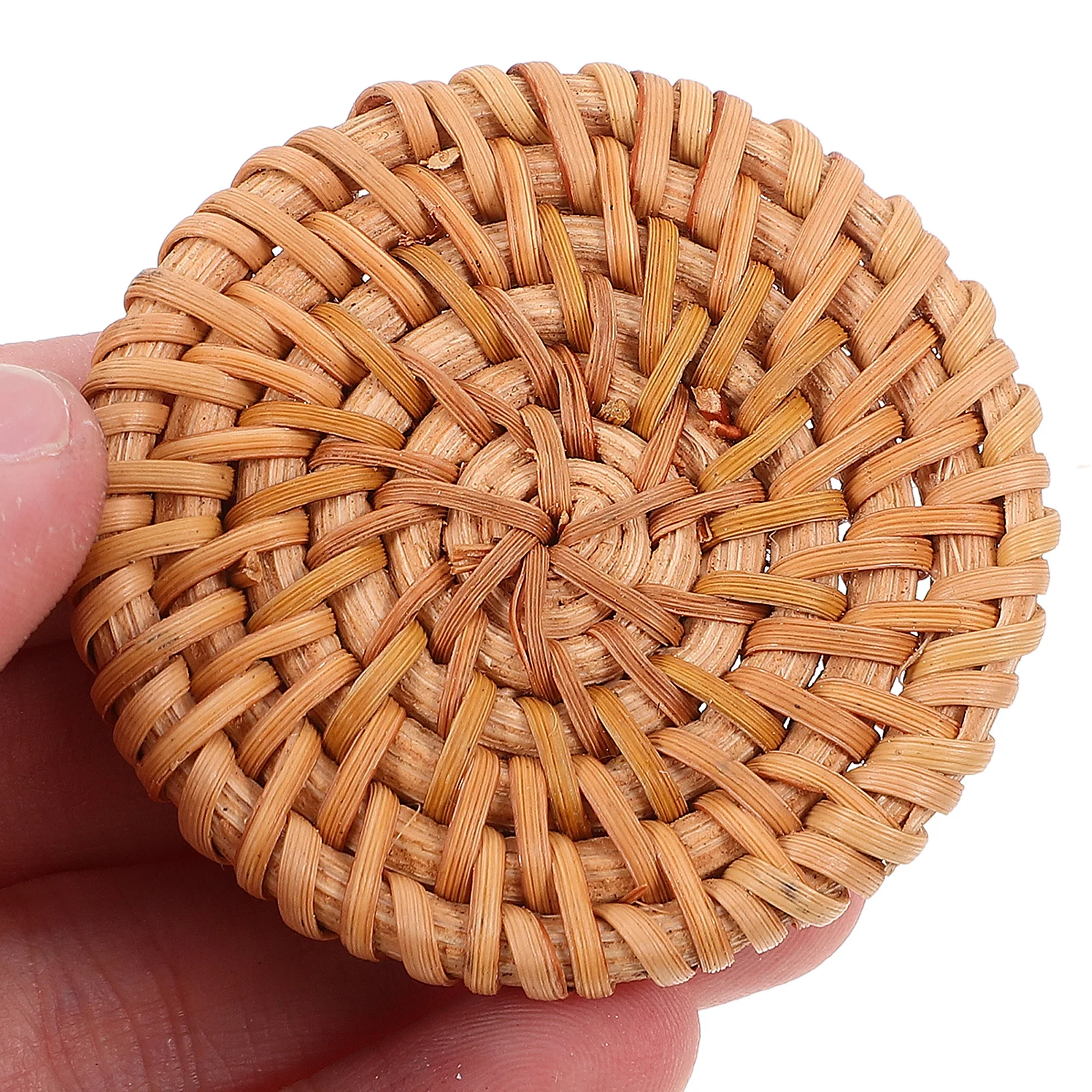 5Pcs Rattan Round Woven Discs 4.5cm Handmade Boho Charms for Jewelry Making Earrings Necklaces Brown Accessories view 3