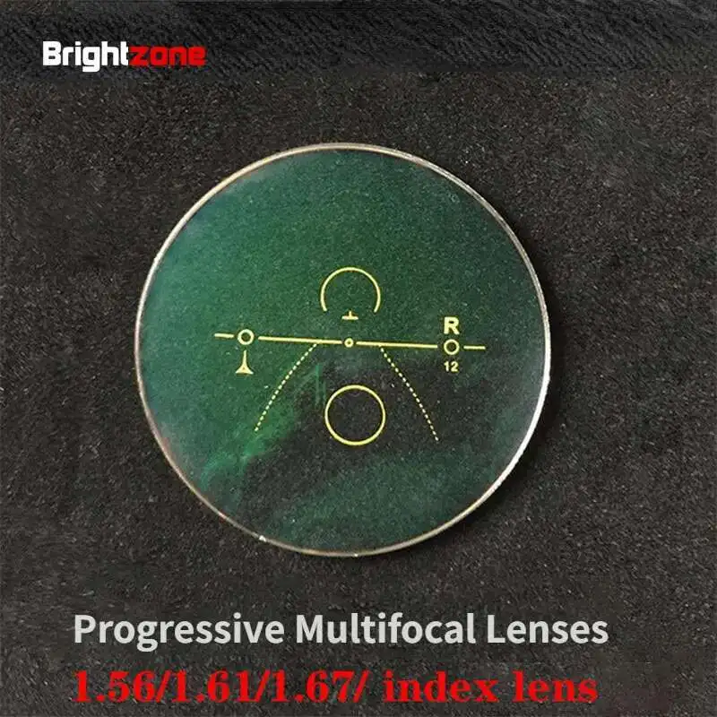 

Brightzone 1.56 1.61 1.67 Free Form Multifocal Interior Progressive Prescription Glasses Diopter Optical Lenses Customized Lens