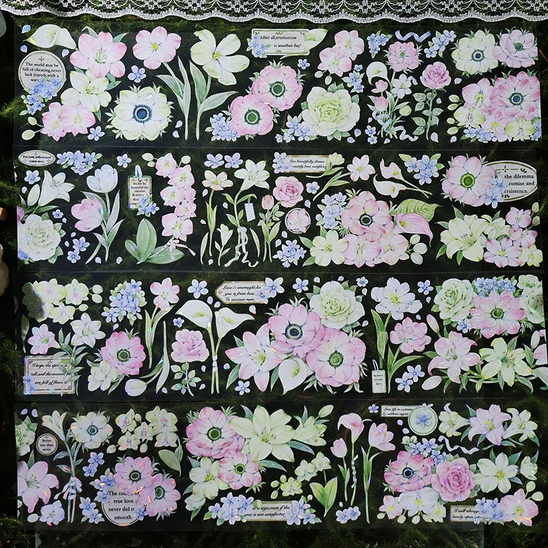 9.3 OKMT Fresh Pink Guka Sticker PET Washi Tape Shell Gloss Silver Lotus Dream Journal Scrapbooking DIY