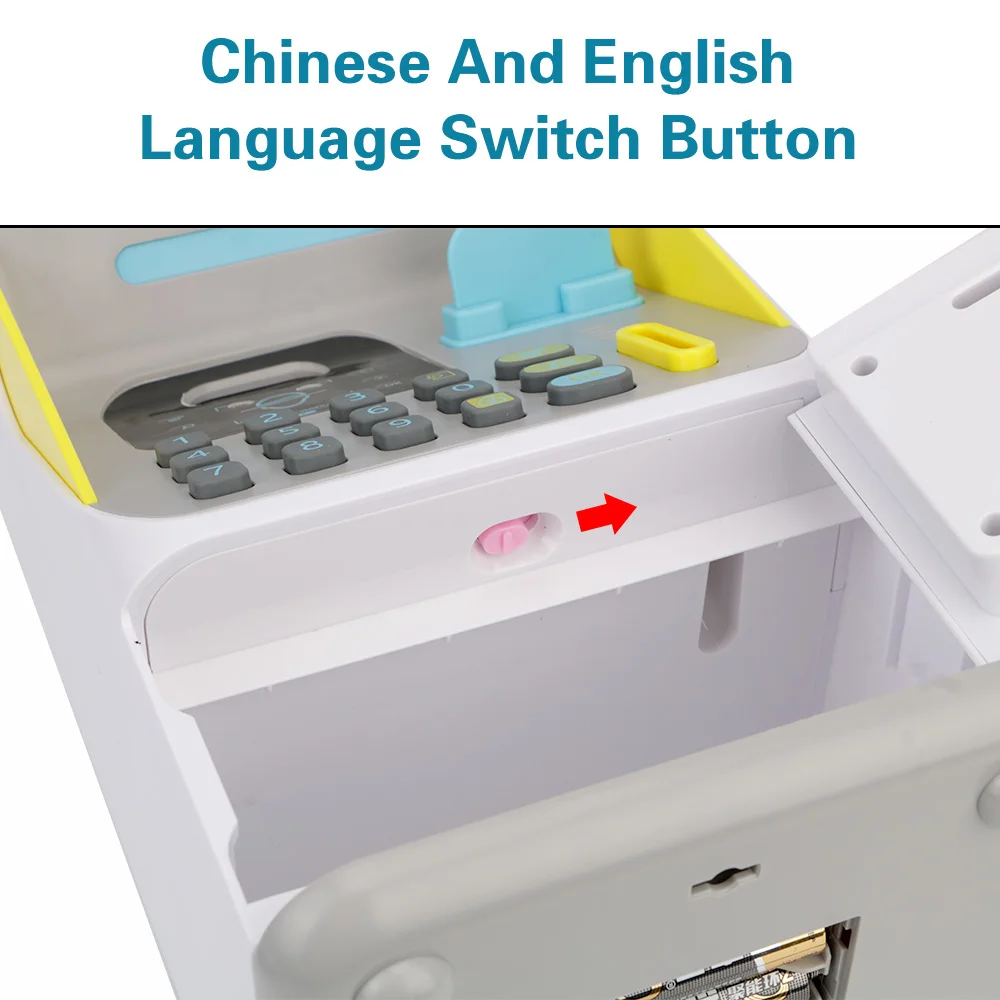 محاكاة التعرف على الوجه الإلكترونية أصبع البنك ، صناديق المال ، التمرير التلقائي ، الورق ، الأوراق النقدية ، آلة الصراف الآلي ، صندوق النقود ، هدية للأطفال