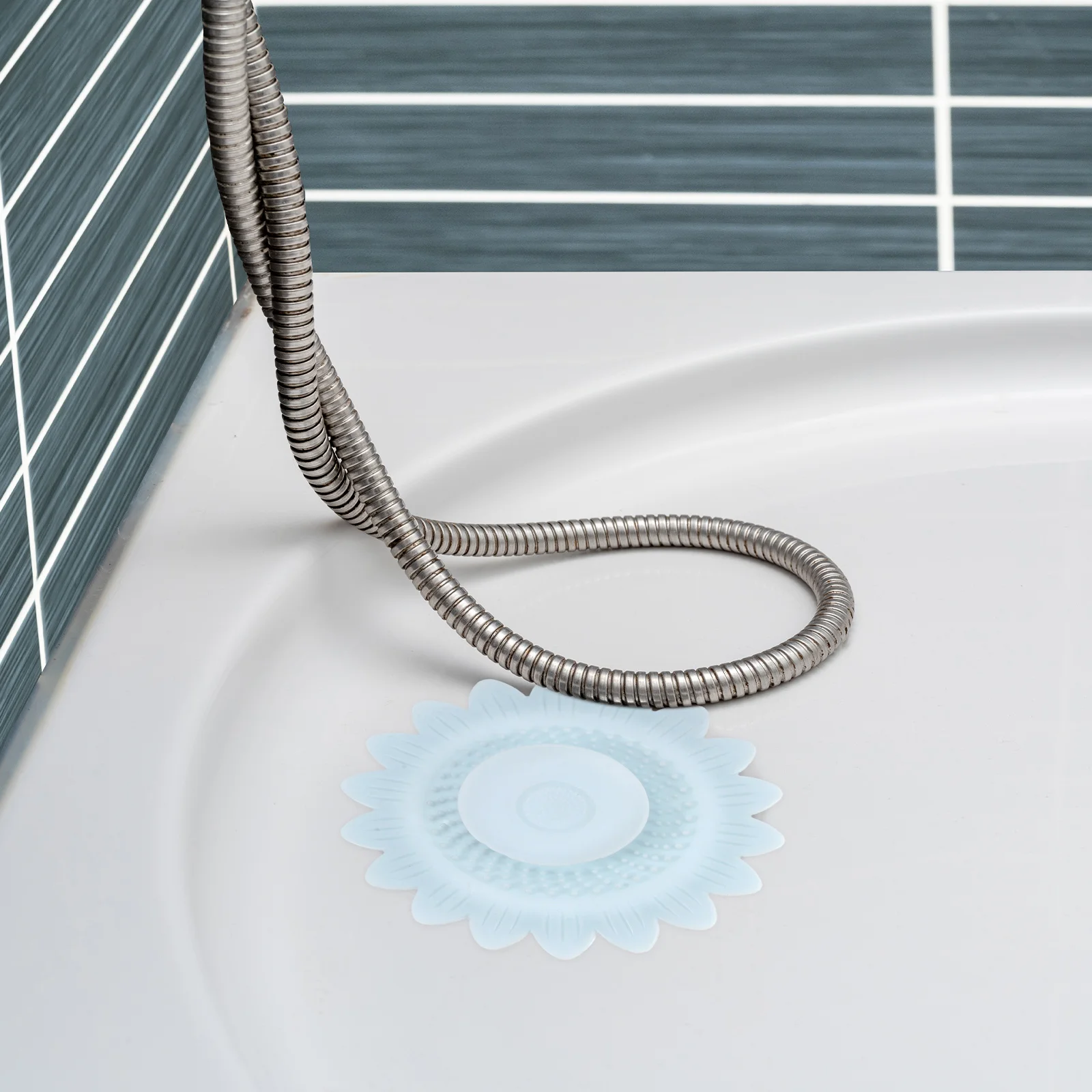 

3pcs Hair Catcher Drain Cover Anti Clog Sink Bathtub Strainer Soft Silicone Sunflower Design Blue Yellow Green