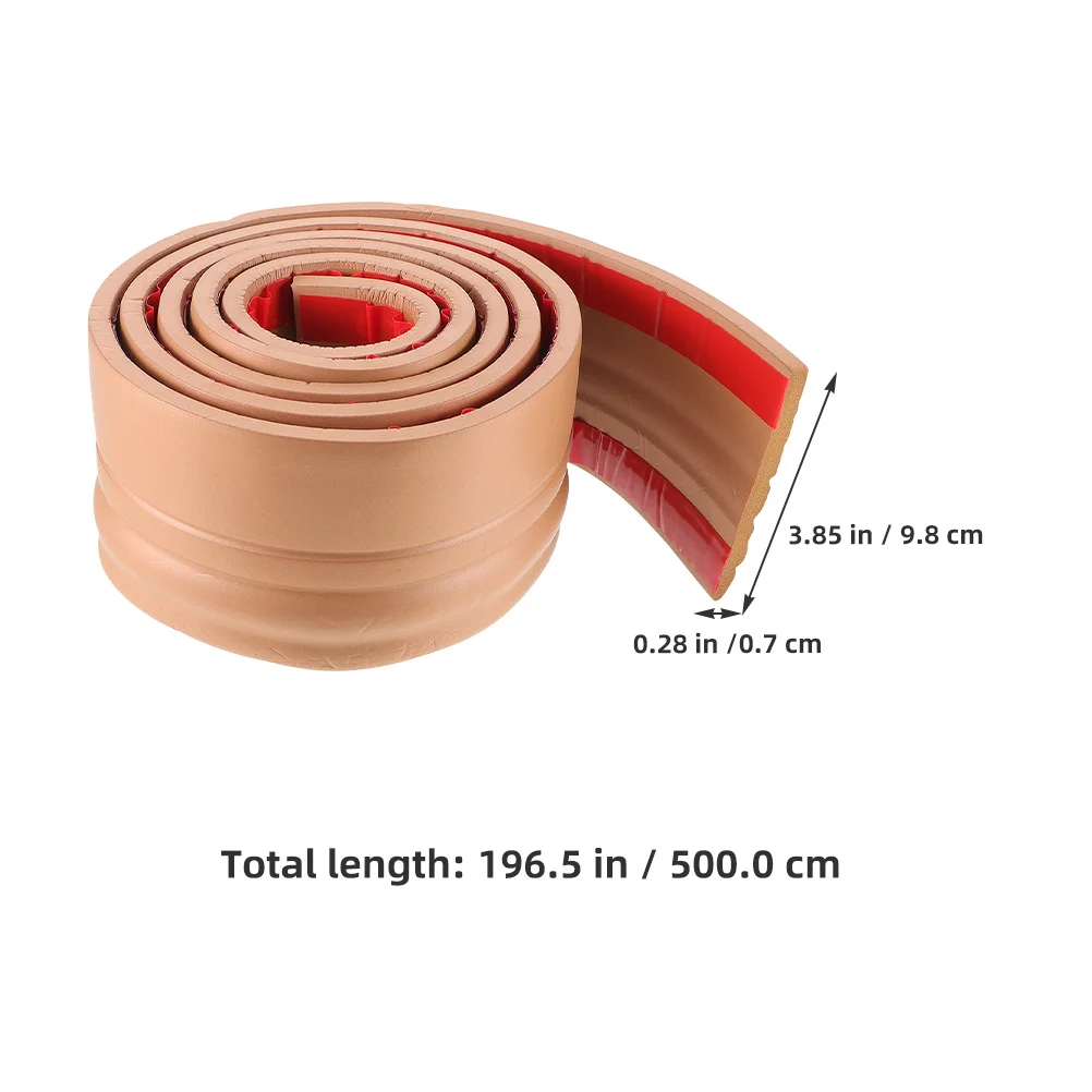 1 Roll Flexible Self-Adhesive Peel and Stick Wall Edge Trim Corner Molding Durable Baseboard for Background Walls