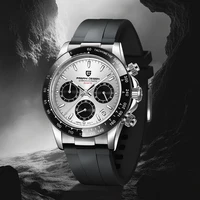 PAGANI DESIGN 1664 reloj mecánico automático de lujo para hombre movimiento VK63 AR cristal de zafiro caucho 100m reloj impermeable para hombre