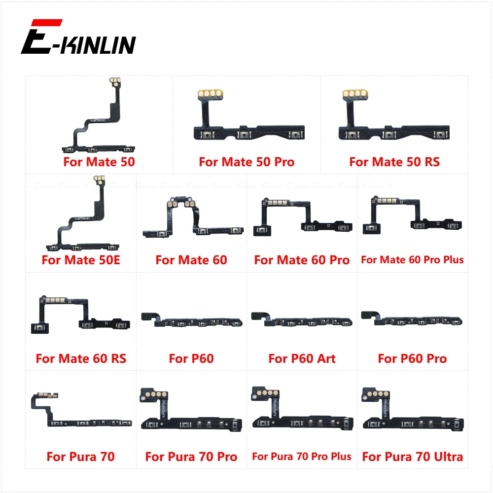 Power Key For HuaWei Mate 60 50 RS 50E P60 Art Pura 70 Ultra Pro Plus ON OFF Volume Button Control Flex Cable Parts