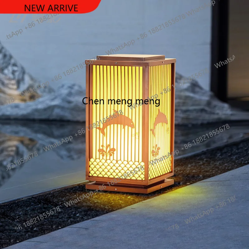 Stainless steel brushed antique solar lawn stigma lamp courtyard garden villa outdoor landscape lamp