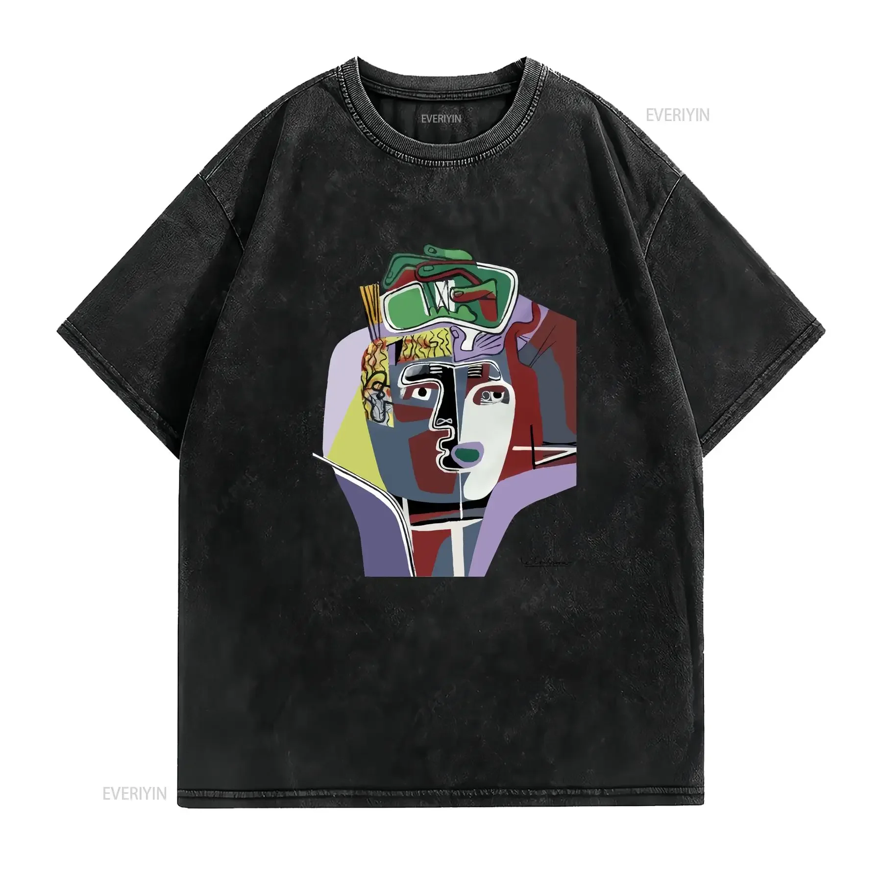 Le Corbusier Menace 1938 Art T shirt vintage Washed Breathable Stylish Casual Slightly Top For Everyday Wear fashion Stretched