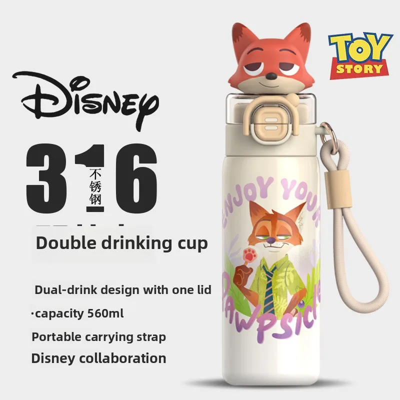 

Изолированная чашка Nick Wilde для девочек — соломенная чашка из нержавеющей стали 316, двойная питьевая, противоударная портативная чашка для детей начальной школы