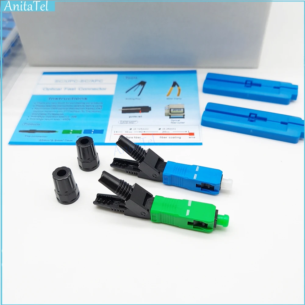 SC APC Fast Connector Embedded Connector FTTH Tool Cold Fiber Fast Connector SC Fiber Optic Connector