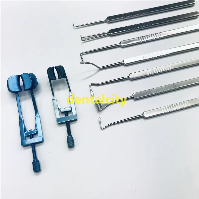 Strumenti chirurgici per microchirurgia per occhi oftalmici per estrabismo in acciaio inossidabile Set di strumenti per palpebre