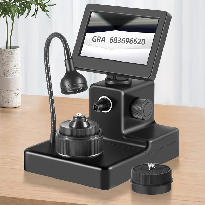 1000X Digital Diamond Girdle Viewer with 4.3 Inch LCD Screen Waist-Coded Microscope for Jewelry GIA Number Viewer
