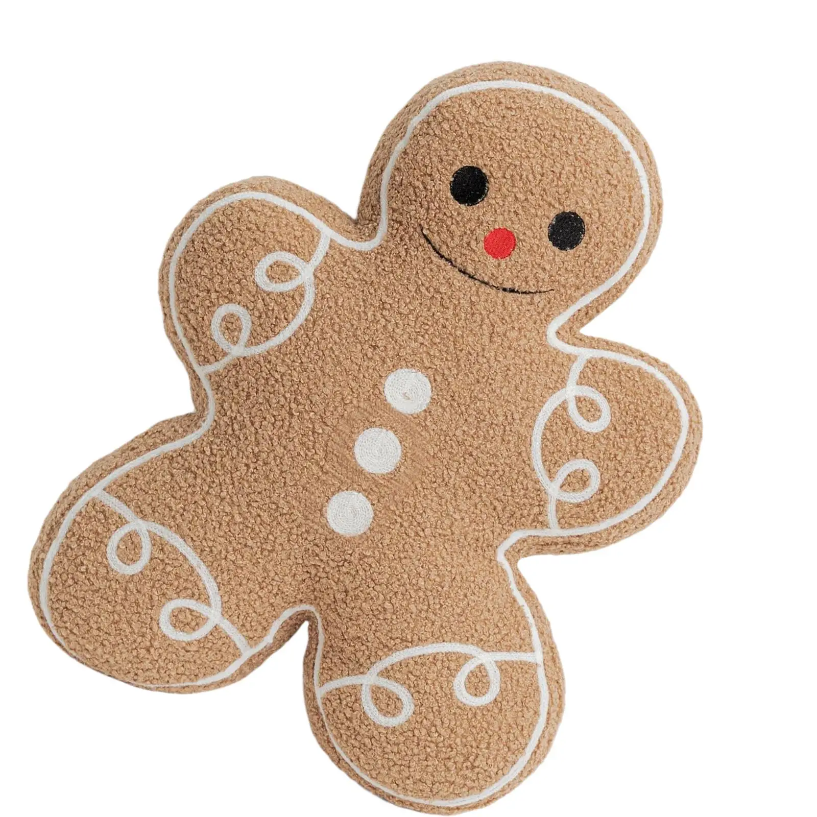 โยนหมอนตุ๊กตาการ์ตูนน่ารัก Gingerbread Man สําหรับห้องนอนคริสต์มาสวันหยุด