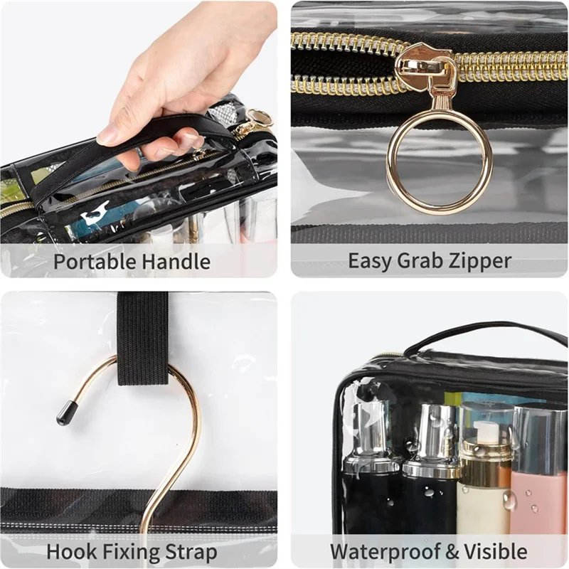 

ABJN-Clear Toiletry Bag For Travel Essentials Clear Bag For Women Men Portable Make Up Case With Handle