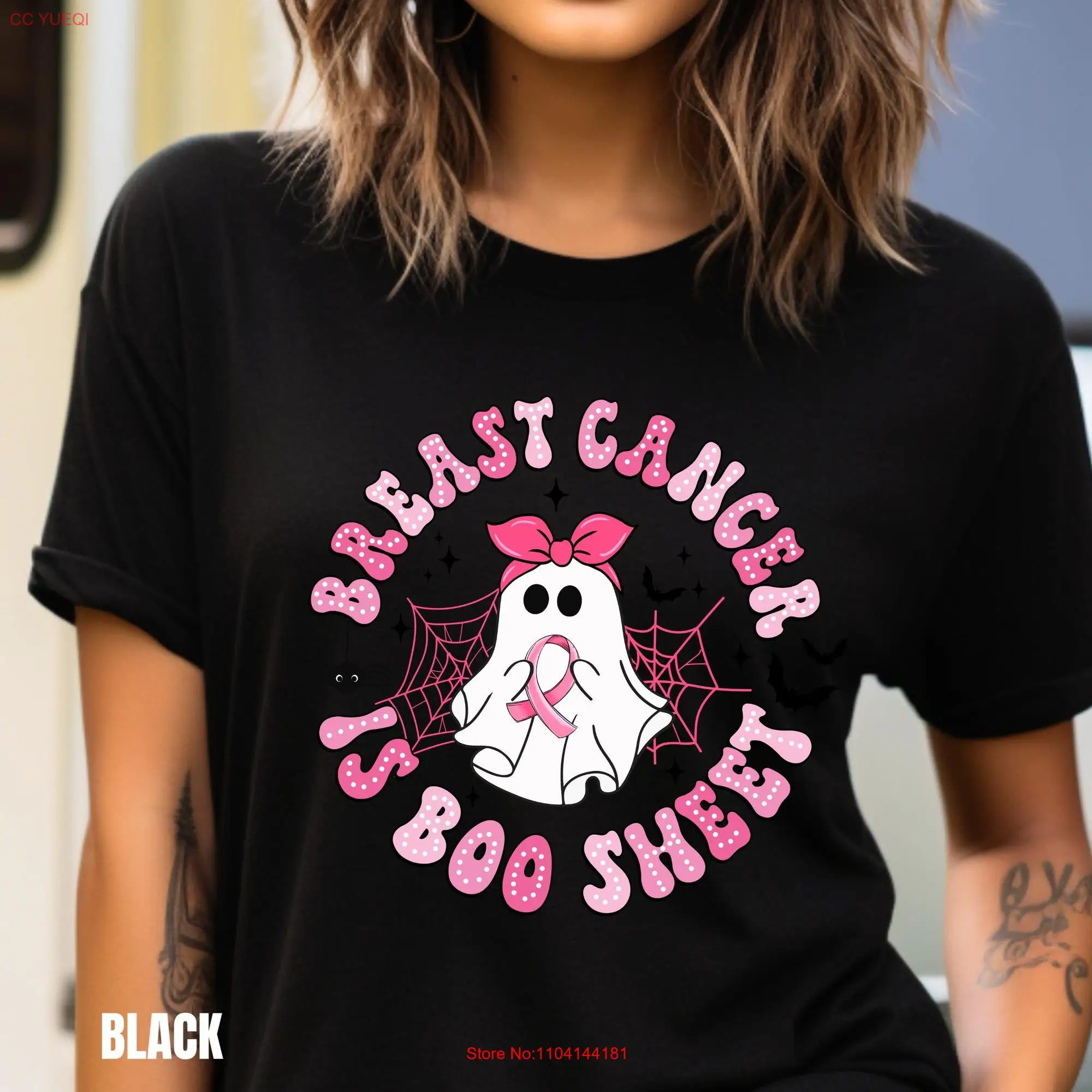 Breast Cancer Awareness T Shirt is Boo Sheet Support Fighter Motivational Pink October long or short sleeves