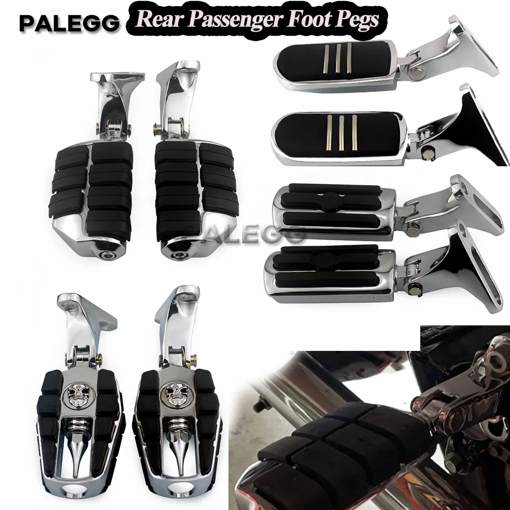 

Passenger Rear Foot Pegs Motorcycles Footrest Foldable For Harley Touring Road King CVO Street Ultra Electra Glide FLHTK 93-24