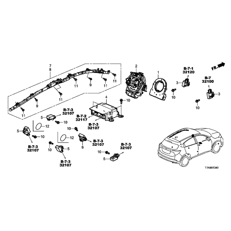Reliable-77930-T6A-J21 Car Front Right Impact Sensor For Honda Odyssey ELYSION Vezel XRV CIIMO 2015-2024 77930T6AJ21