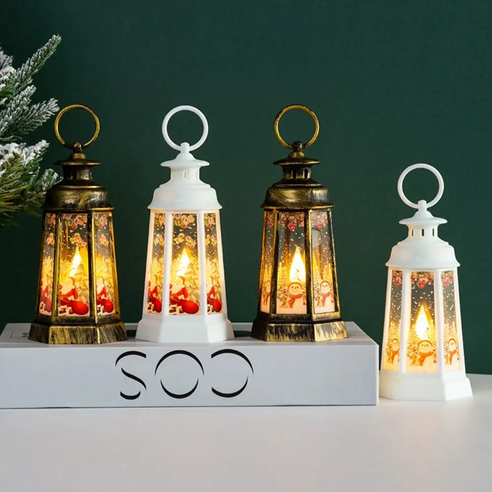 

Vintage Christmas Decorations Hanging Luminous Hand-held Nightlights Simulation Battery Operated Christmas Snow Globe Lantern