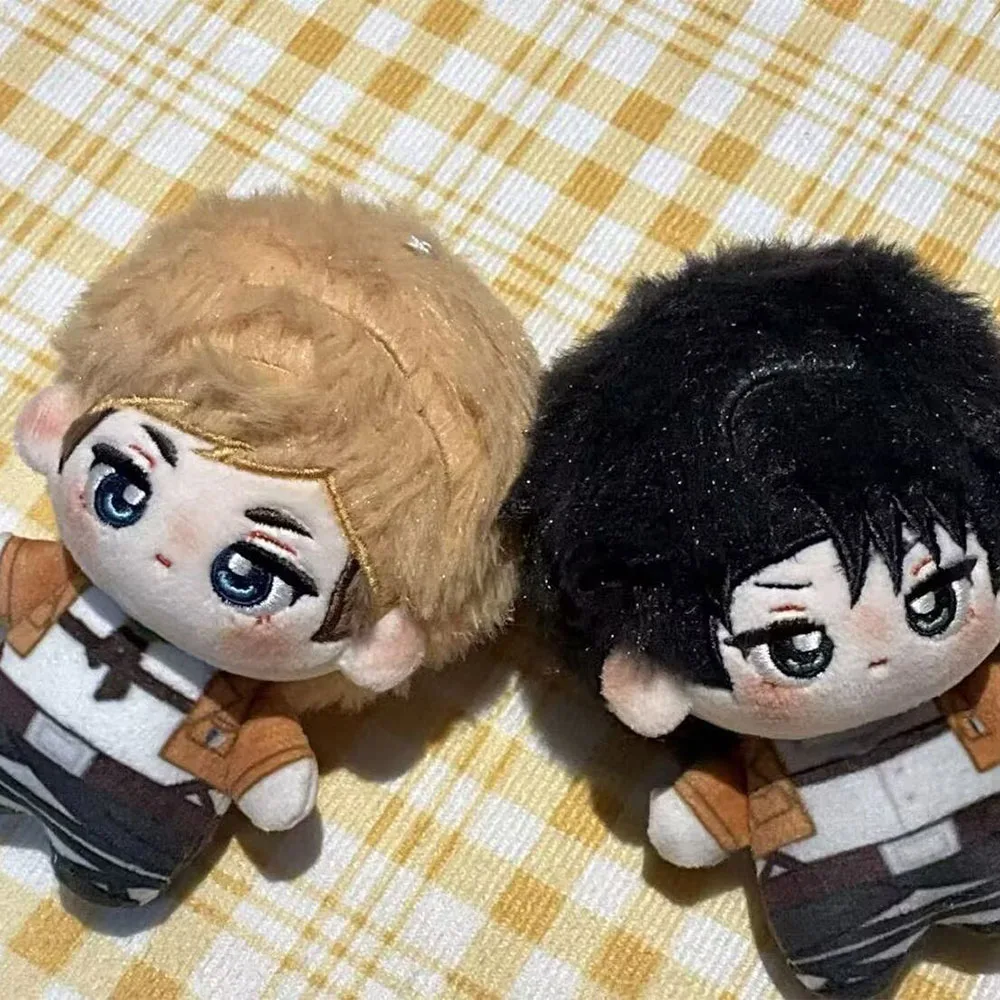 10cm Erwin Smith Pendant Plush Doll Levi Ackerman Halloween Toy Collects Anime Printed Mini Zeke Jaeger Stuffed Doll XMAS Gift