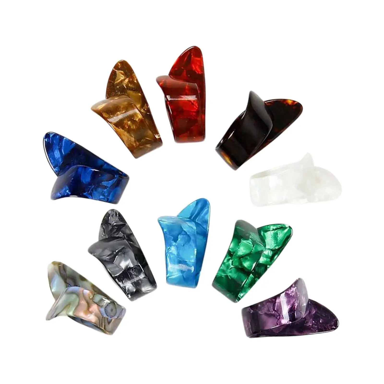 10x Colorful Nail Plectrum for Classical Guitars Electric Guitars Ukulele