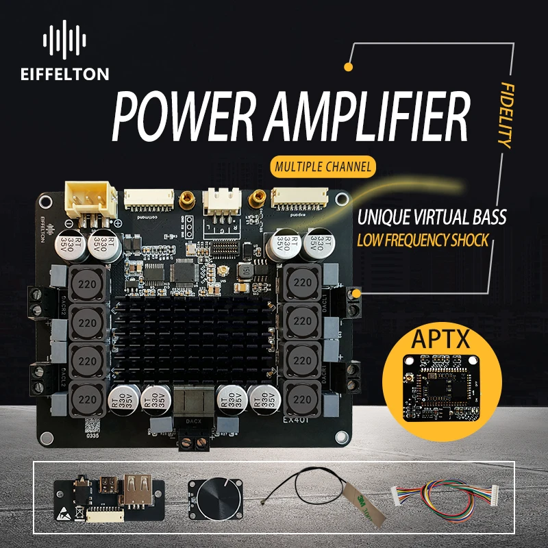 4.1dsp amplifier board aptx Bluetooth tuning high-power multi-channel audio 3d stereo surround, family car electronic frequency