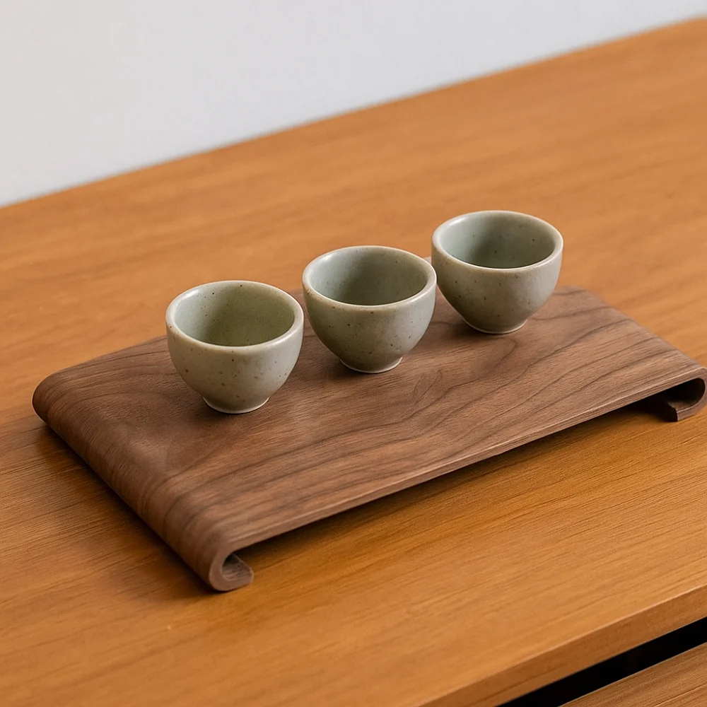 

Decorative Plate Rectangular Walnut Tea Tray Black Walnut Sturdy Heat-resistant Tray Vintage Coffee Table Tray Hotel