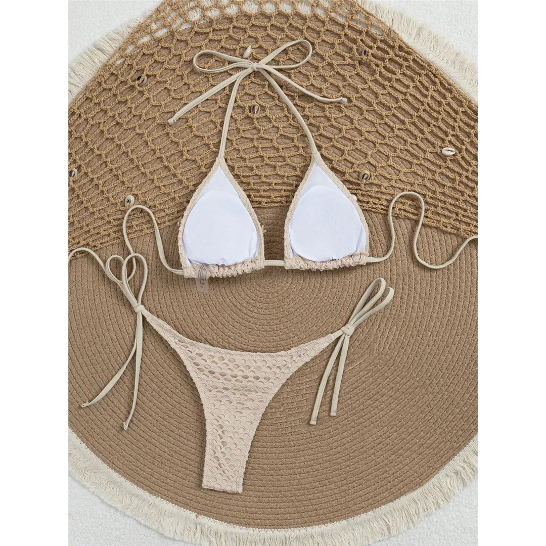 S - XL 2026 Bikini mit Muschel- und Seesternmuster, Neckholder, Damen-Badeanzug, zweiteiliger Bikini-Set, Badebekleidung, Badeanzug, Schwimmanzug V8415 – Detail 6
