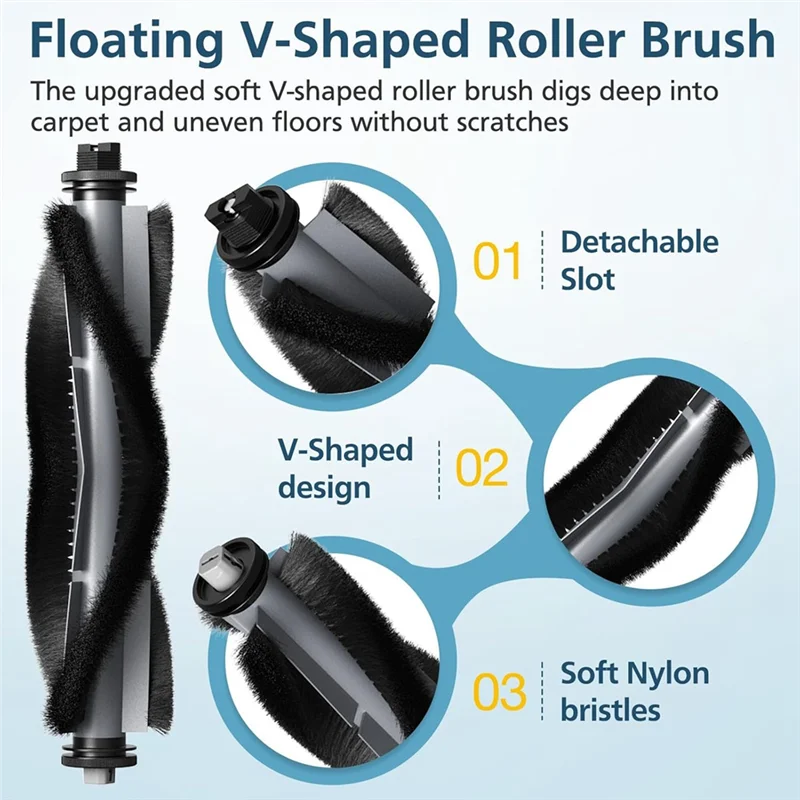 

ABGH-For Airrobo T20+ Robotic Vacuum Cleaner Main Side Brush Hepa Filter Mop Pads Dust Bag Replacement Parts
