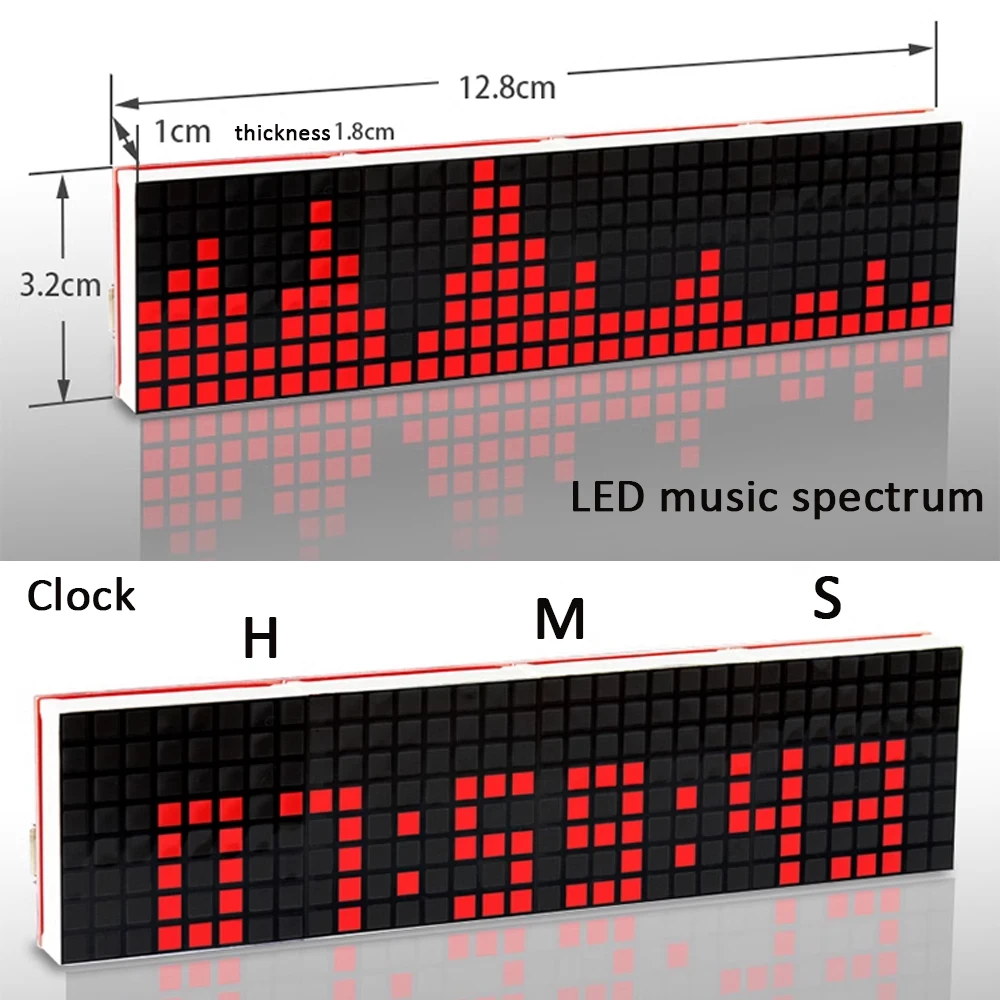 DIY electronic soldering kit LED music spectrum kit dot matrix clock pick up rhythm light display(not assembled