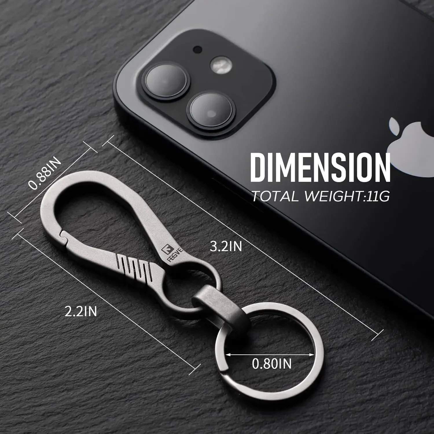 FEGVE Titanium Heavy Duty Key Chain,Carabiner Car Key Chains for Men and Women
