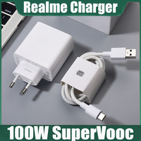 Realme 100W SuperVOOC/Dart EU Charger Fast Charging Power Adapter USB C Cable For Real Me 14 13 Pro+ GT6 GT5 GT3 Rarzo 80 70 Pro