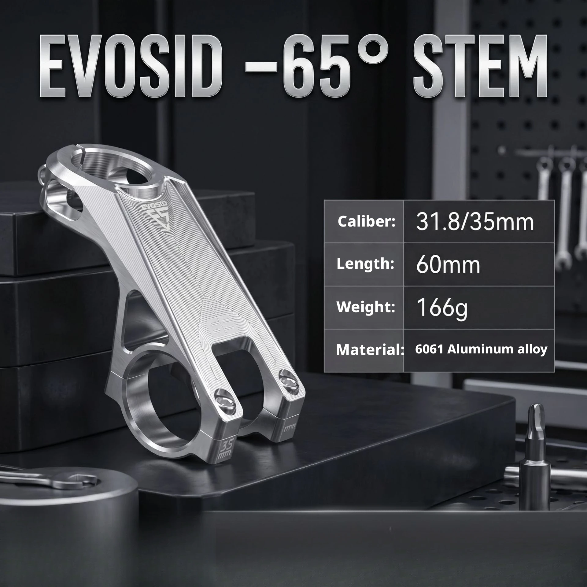 Mountain Bicycle Stem 35MM High Strength MTB Bike Stem -65° Degree MTB Bike Handlebar Riser Table 31.8mm For XC/DH/AM/FR