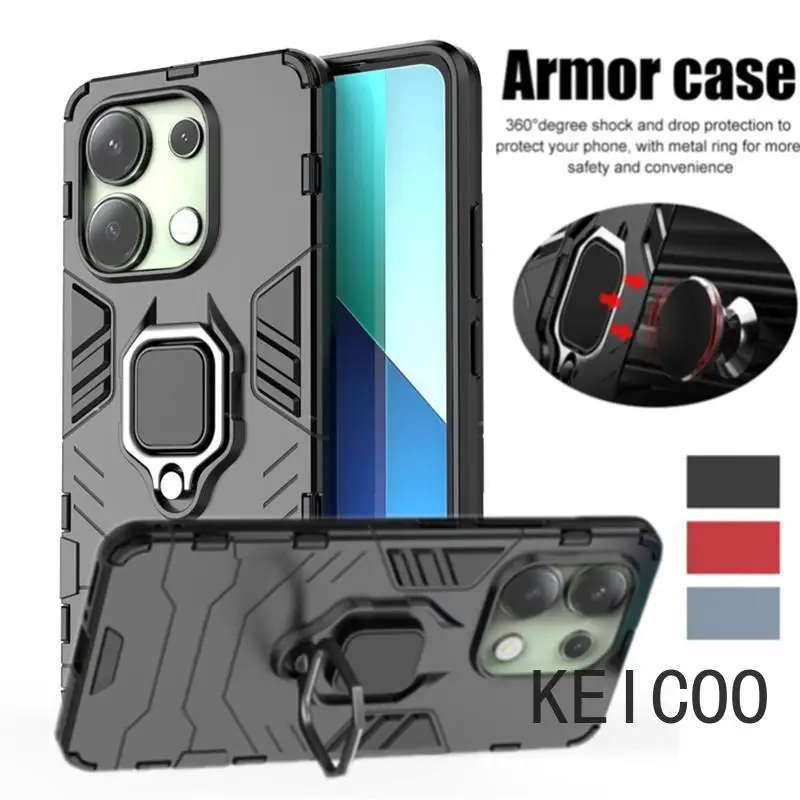 Magnetic Case For Xiaomi Poco X6 Pro X5 X4 GT M6 Pro M5 M4 5G F5 F4 C65 C61 Cover With Ring Stand Bracket Shell Fundas Coque