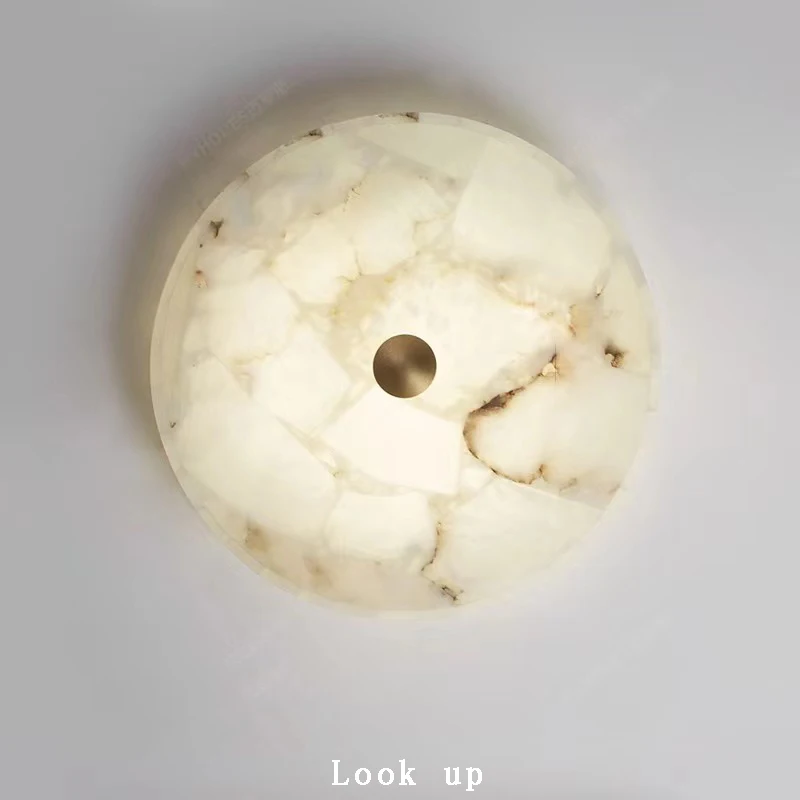 Led Lights Modern 2026 Marble Ceiling Chandelier Home Decor Ceiling Lamp White Marble New Designer Lustre for Living Room