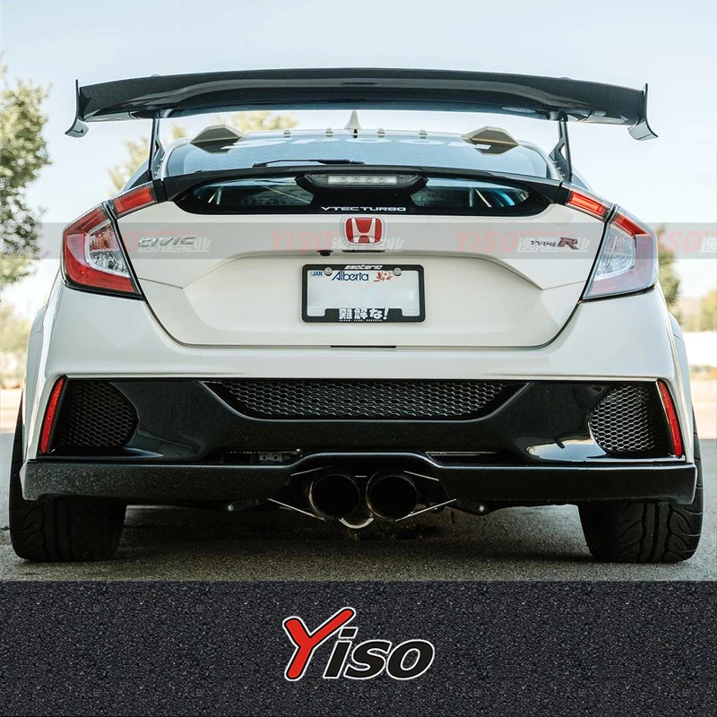 Per Civic TypeR FK8 FK7 Hatchback cucchiaio-stile in fibra di carbonio vetro GT spoiler corpo kit per FK8 tipo R cucchiaio ala splitter da corsa