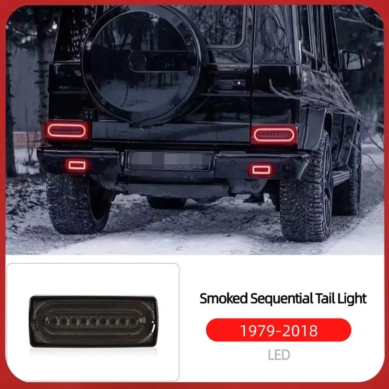

For W463 Old Mercedes-Benz G-Class G500 G63 G350 G55 Modified Running Water Tail Lights Smoked Black Red Brake Light Assembly