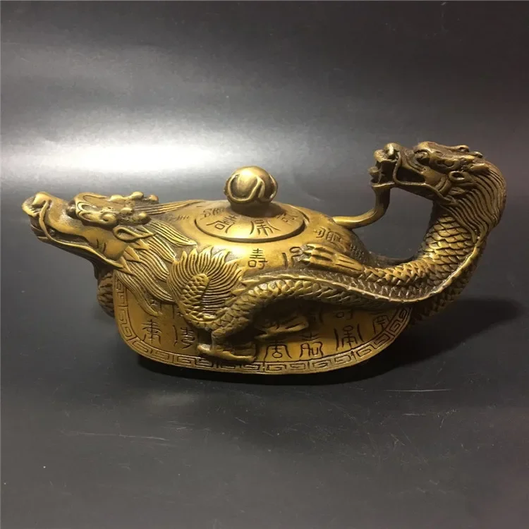 Dragon turtle pot, wine pot, tea pot, bronze ornaments